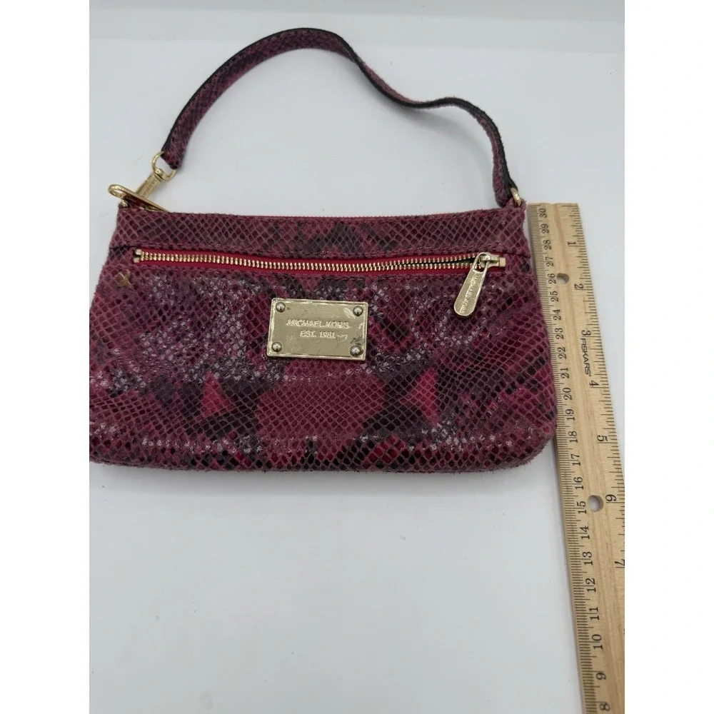 MICHAEL KORS Fushia Snake-skin Embossed Small Shoulder Bag